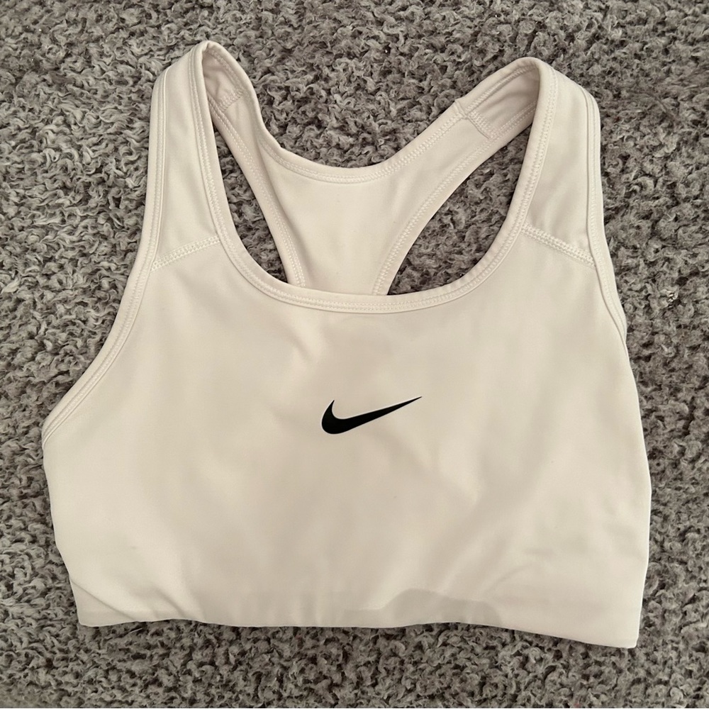 White Nike Dri Fit Sports Bra